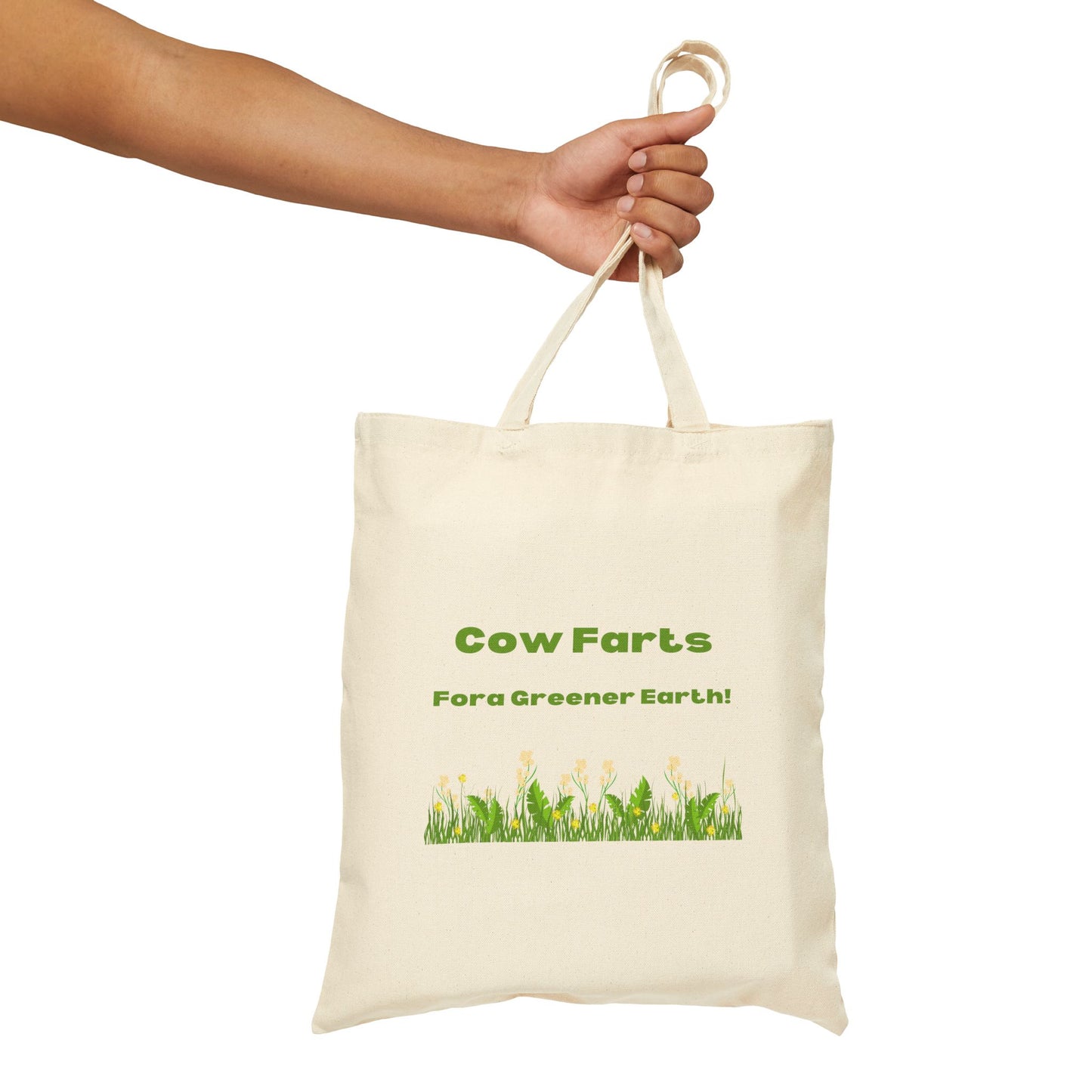 Cow Farts For a Greener Earth! Cotton Canvas Tote Bag