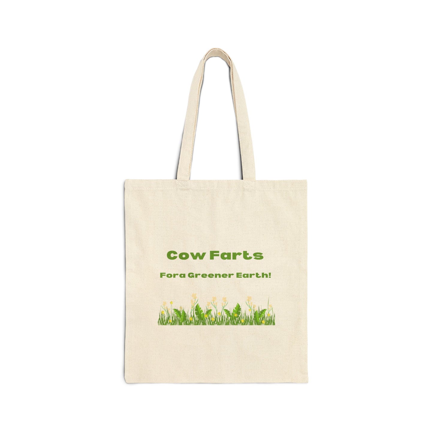 Cow Farts For a Greener Earth! Cotton Canvas Tote Bag