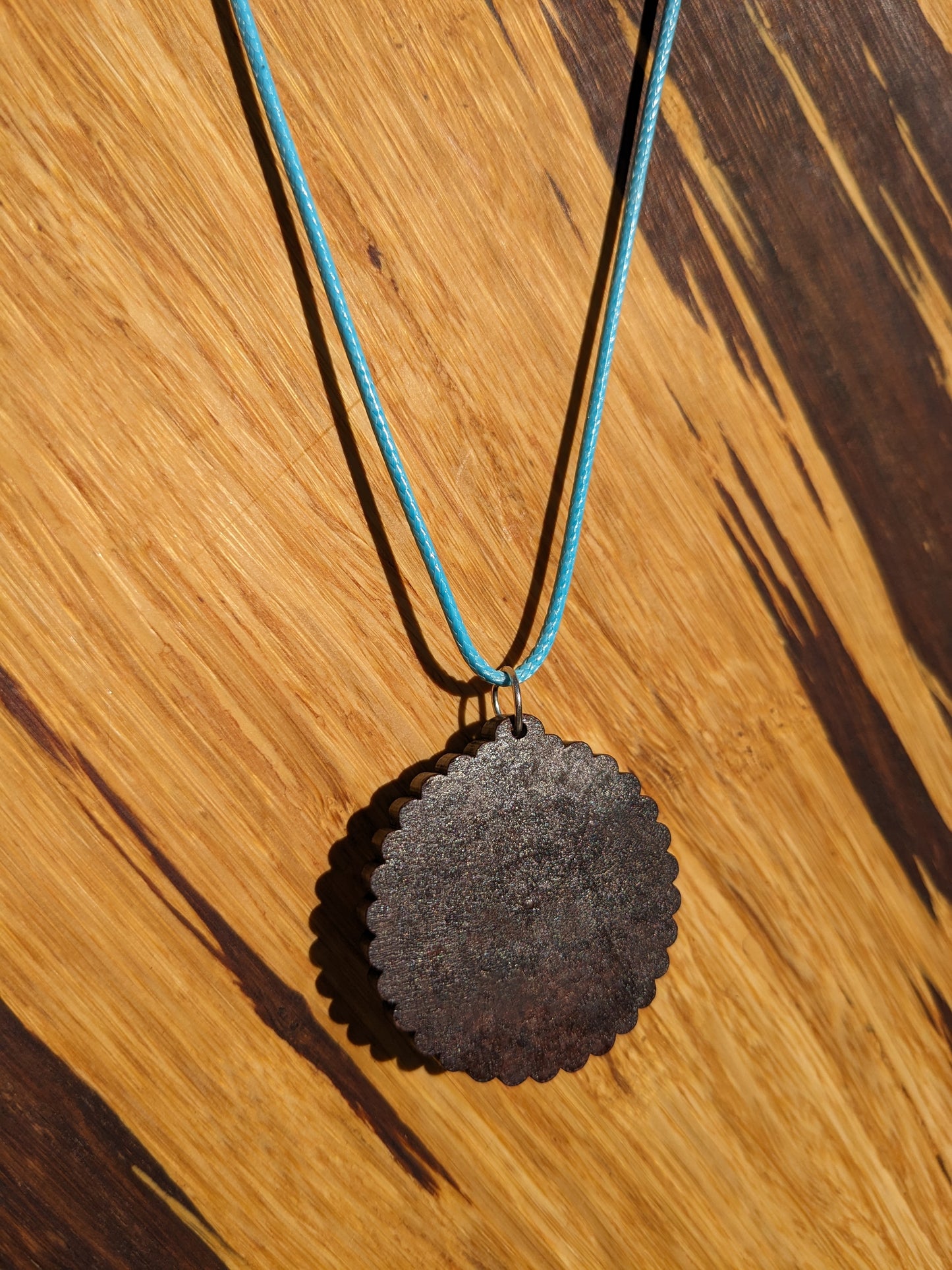 Blue and Purple acrylic pour necklace (N0004)