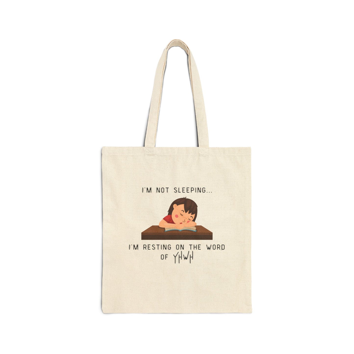 Resting on the Word of YHWH Cotton Canvas Tote Bag