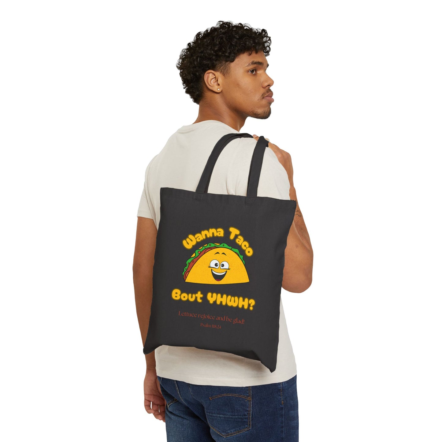 Wanna Taco Bout YHWH Cotton Canvas Tote Bag