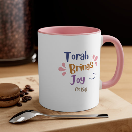 Torah Brings Joy Accent Coffee Mug, 11oz