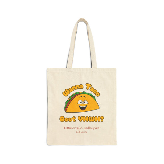 Wanna Taco Bout YHWH Cotton Canvas Tote Bag