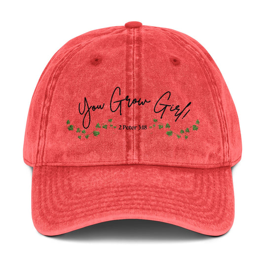 You Grow Girl! Vintage Cap (Embroidery)