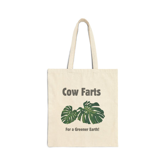 Cow Farts For a Greener Earth! Cotton Canvas Tote Bag