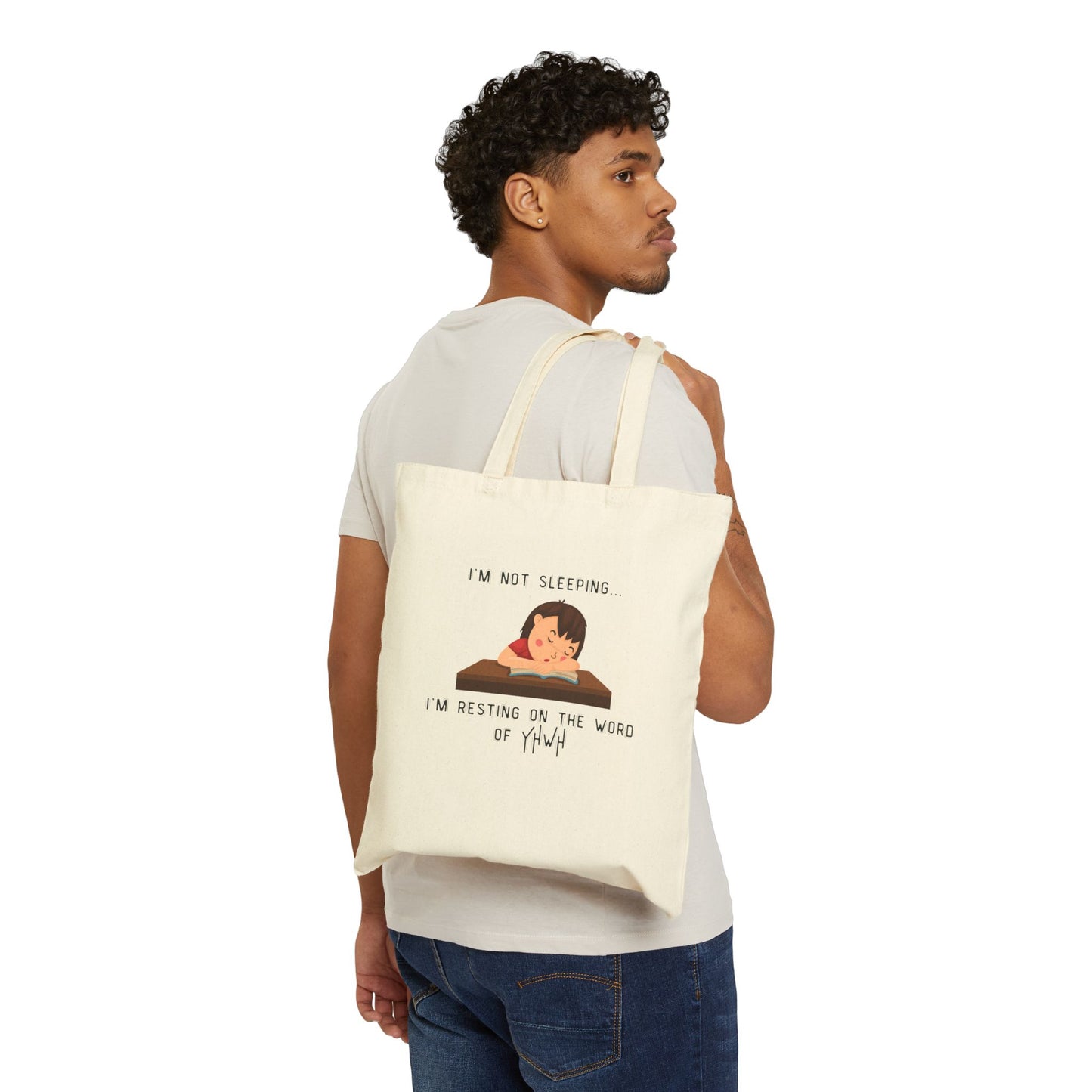 Resting on the Word of YHWH Cotton Canvas Tote Bag